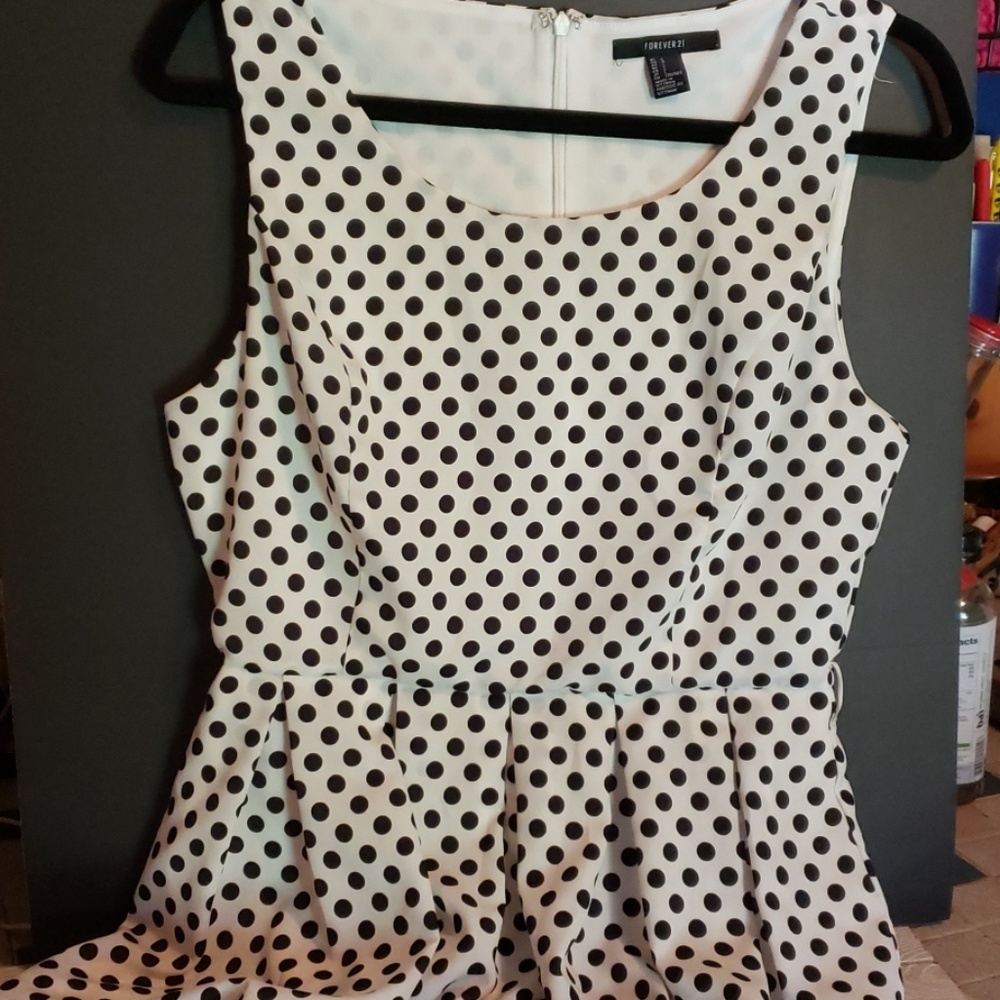 Forever 21 black and white polka dot dress
